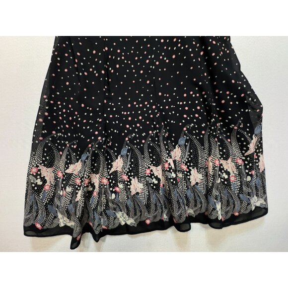 Dressbarn Women's Mini Dress Summer Size 14W Black Floral Sleeveless Stretch - Picture 6 of 14